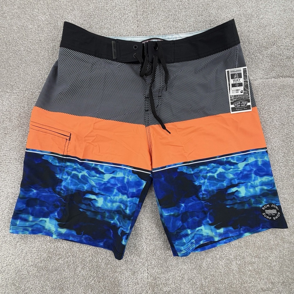 NOS Men's Hybrid Ron Jon Surf Shop Board Walk Shorts 31 Swim Trunks New w/Tags